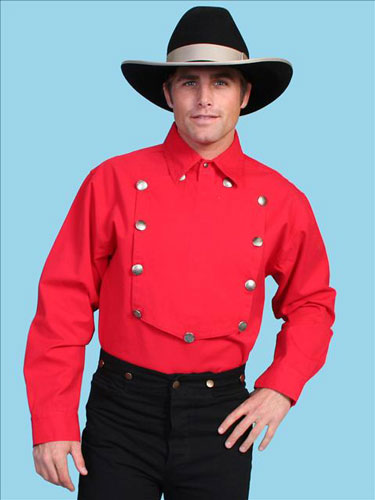 Download Scully Bib Front Shirt - Red - Men's Old West Shirts ...