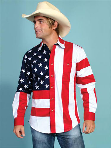 american flag cowboy shirt