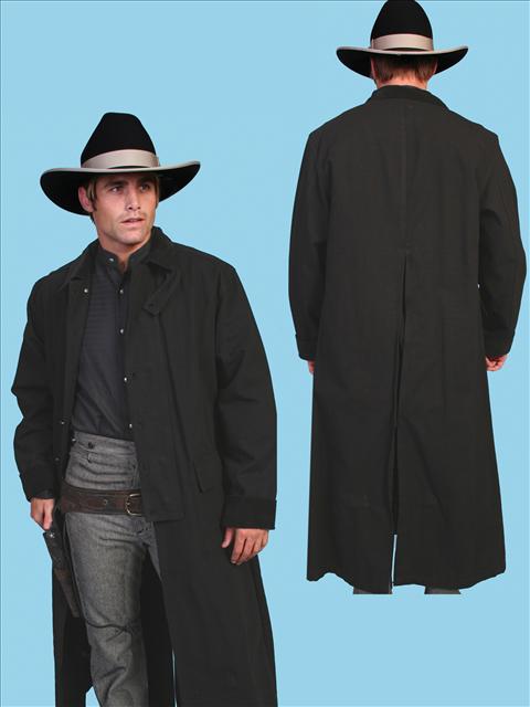 Scully Canvas Duster - Black - Men's Frock Coats and Dusters | Spur Western Wear