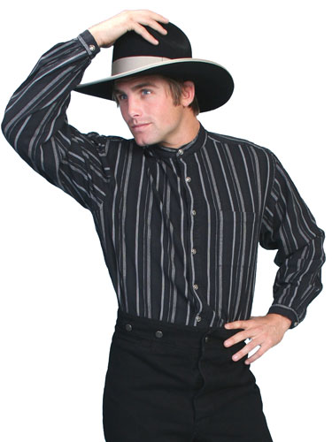 Scully Lawman Striped Shirt - Black - Men's Old West Shirts | Spur Western Wear