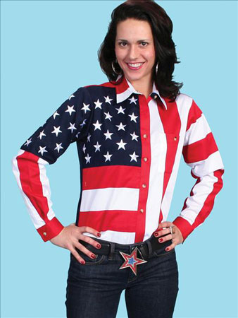 Scully Patriotic Long Sleeve Western Shirt - Ladies' Western Shirts ...