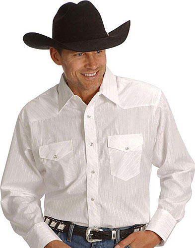 Wrangler Silver Edition Long Sleeve Western Shirt - White - Men's ...