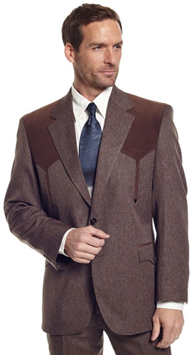 Circle S Men's Boise Western Suit Coat Heather Charcoal or Chestnut