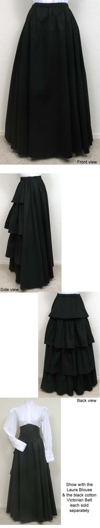 Frontier Classics Bustle Skirt - Black - Ladies' Old West Skirts and Dresses | Spur Western Wear