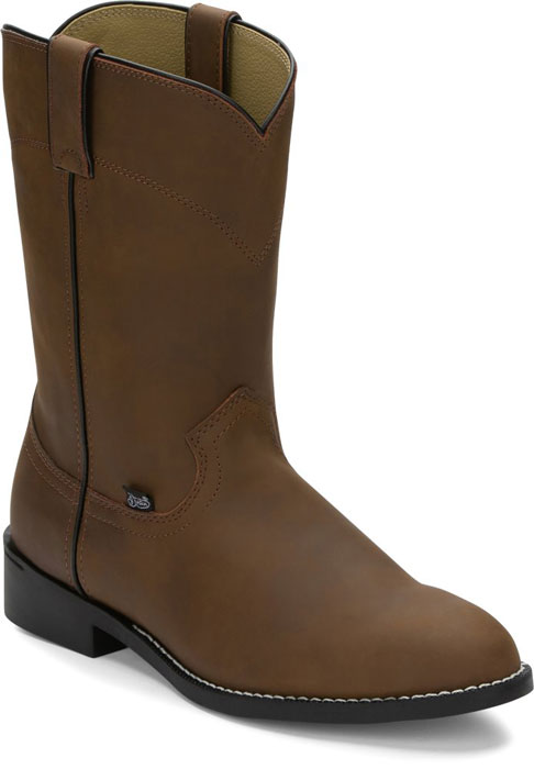 Justin Basics Temple Roper Boot - Brown - Men's Western Boots | Spur Western Wear