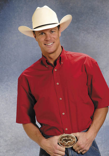 Roper Poplin Short Sleeve Western Shirt - Red - Men's Western Shirts