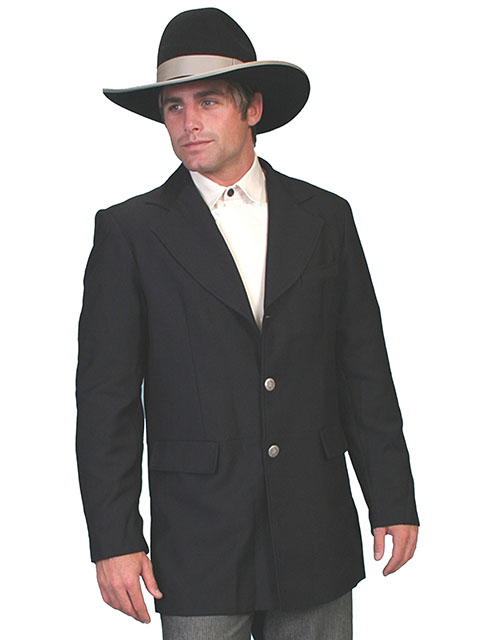 Scully Town Coat - Black - Men's Old West Vests and Jackets | Spur Western Wear,old western reenactment clothing