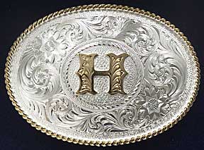 Montana Silversmiths Initial H Western Belt Buckle - Western Belt Buckles | Spur Western Wear