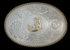 Montana Silversmiths Initial J Western Belt Buckle - Western Belt Buckles | Spur Western Wear