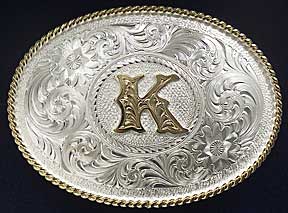 Montana Silversmiths Initial K Western Belt Buckle - Western Belt Buckles | Spur Western Wear