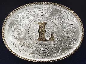 Montana Silversmiths Initial L Western Belt Buckle - Western Belt Buckles | Spur Western Wear