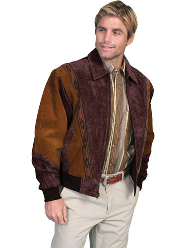 Scully Suede Leather Rodeo Jacket – Cafe Brown with Chocolate - Men's ...