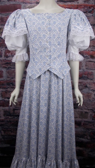 Frontier Classics "Emily" Ensemble - Light Blue Floral, - Ladies' Old West Ensembles | Spur Western Wear