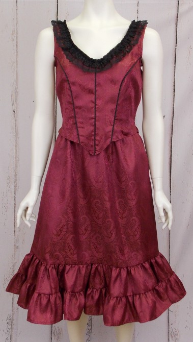 Frontier Classics Saloon Girl Ensemble - Burgandy - Ladies' Old West Ensembles | Spur Western Wear