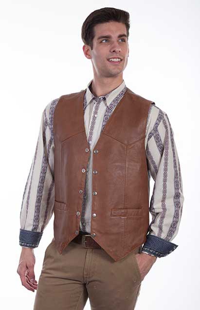 Scully Soft Touch Lambskin Vest – Saddle Tan - Men's Leather Western Vests and Jackets | Spur Western Wear