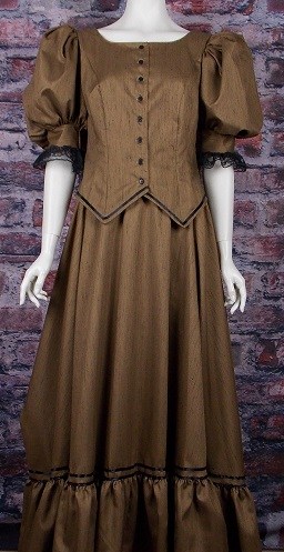 Frontier Classics Antique Satin Ensemble - Brown - Ladies' Old West Ensembles | Spur Western Wear