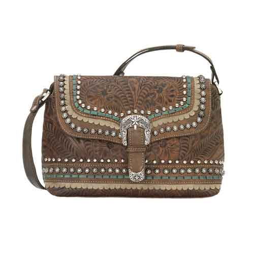 American West Blue Ridge Crossbody Bag - Charcoal Brown - Ladies&#39; Western Handbags And Wallets ...