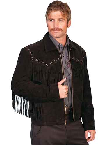 Scully Fringe Leather Coat - Black - Men's Leather Western Vests and ...