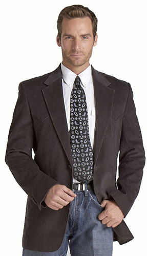Circle S Corduroy Western Sport Coat - Charcoal - Men's Western Suit Coats, Suit Pants, Sport Coats, Blazers | Spur Western Wear
