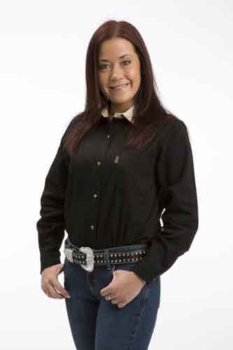 Roper Contrast Collar Long Sleeve Western Shirt - Black - Ladies' Western Shirts | Spur Western Wear