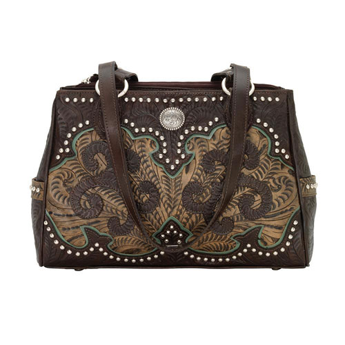 American West Annie's Secret Concealed Carry Tote - Chocolate & Brown ...