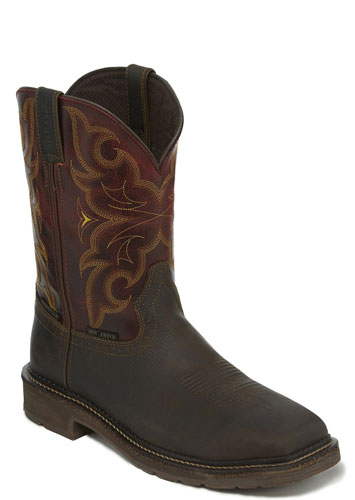 justin square toe work boots