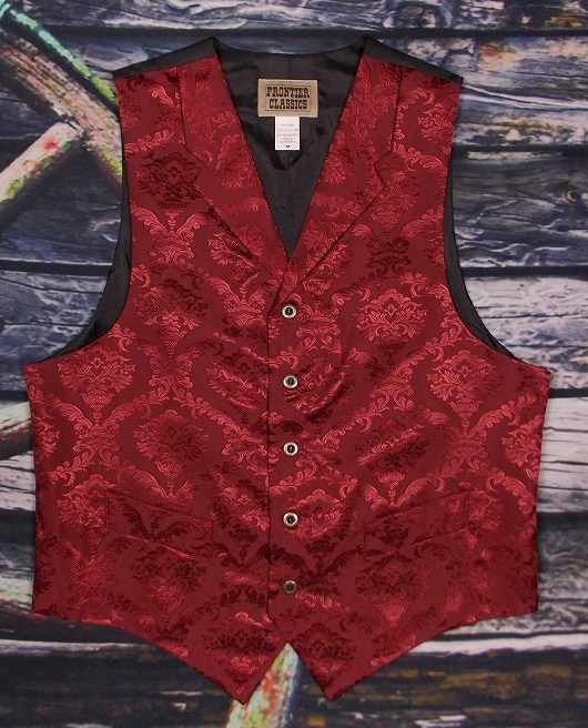 Frontier Classics "Richland" Old West Vest - Burgundy - Men's Old West Vests and Jackets | Spur Western Wear