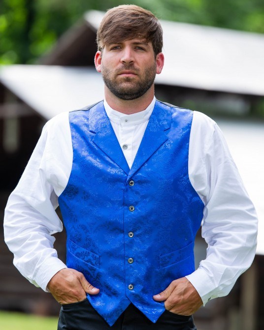 Frontier Classics "Richland" Old West Vest - Royal - Men's Old West Vests and Jackets | Spur Western Wear