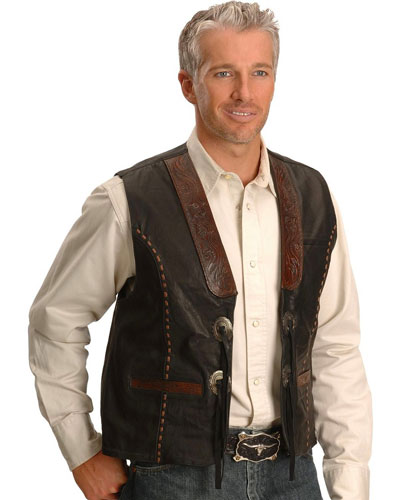 black leather western jacket