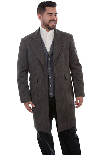 Wah Maker Striped Frock Coat - Black - Men's Old West Vests And Jackets ...