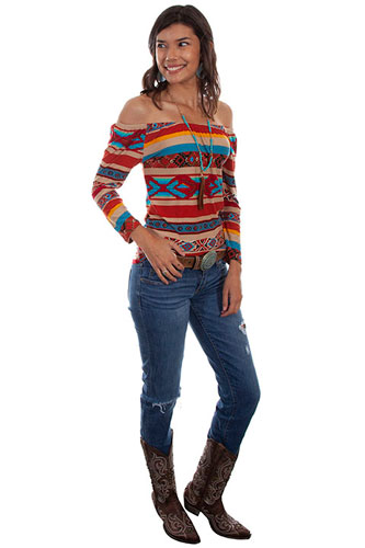 Scully Honey Creek Serape Ballet Top - Ladies' Western Shirts | Spur Western Wear