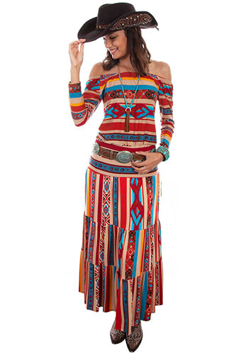 Scully Honey Creek Serape Maxi Skirt - Ladies' Western Skirts And ...