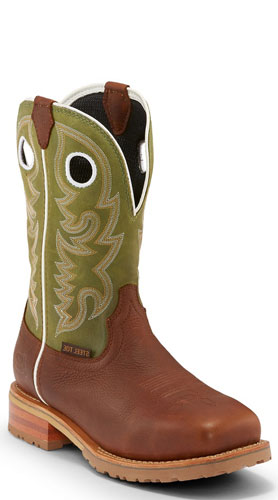 cowboy style steel toe work boots
