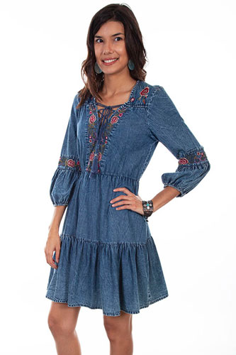 western jean dress