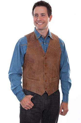 Scully Vintage Leather Western Vest 