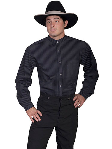 Scully Striped Old West Shirt - Black - Men's Old West Shirts | Spur ...