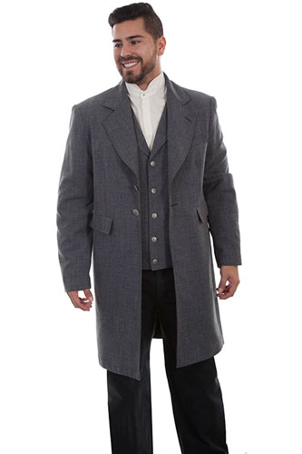 Wah Maker Frock Coat - Heather Grey - Men's Old West Vests And Jackets | Spur Western Wear