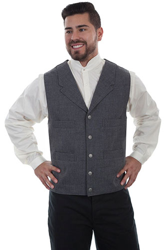 Wah Maker Vest - Heather Grey - Men's Old West Vests And Jackets | Spur Western Wear