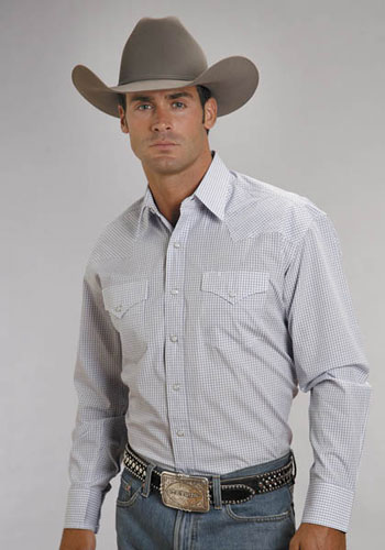 Stetson Poplin Long Sleeve Snap Front Western Shirt - Black - Men's Western  Shirts