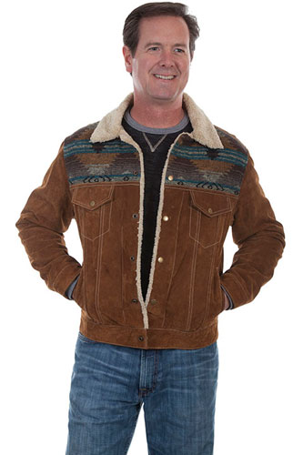 Western faux shearling jacket discount