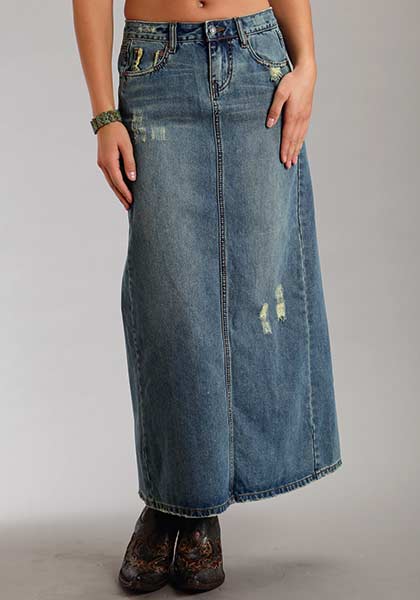 Stetson Stretch Denim Skirt - Blue - Ladies' Western Skirts And Dresses | Spur Western Wear