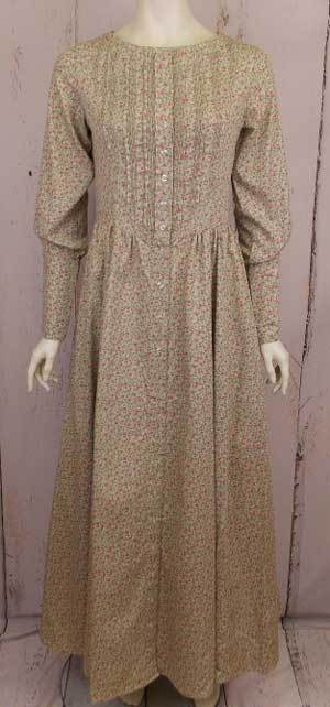 Frontier Classics Pioneer Woman Dress - Green Floral, - Ladies' Old West  Ensembles