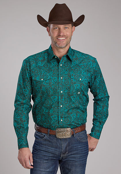 Roper " Taos Turquoise" Western Shirt, - Men's Western Shirts | Spur Western Wear