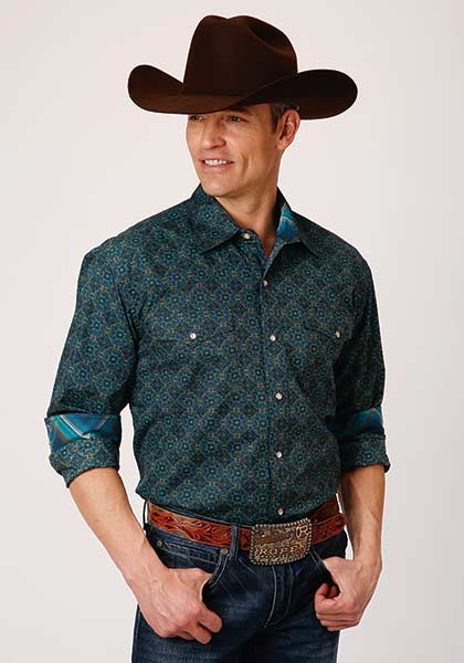 Roper  Cool Pine Western Shirt, - Men's Western Shirts