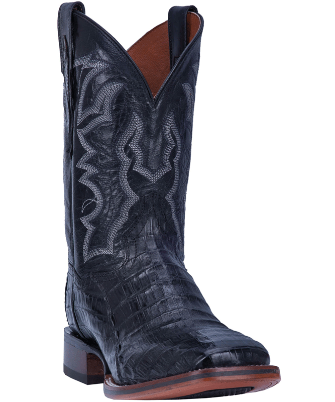 Dan Post Kingsly Caiman Western Boot -Black, Caiman Alligator Boots,- Men's Western Boots | Spur Western Wear