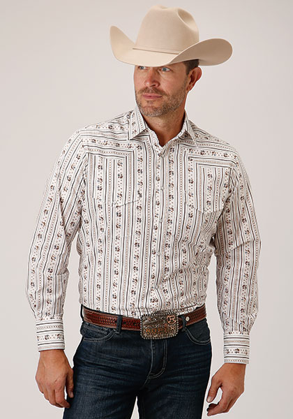 Roper Wallpaper Print  Long Sleeve Snap Western Shirt-Big & Tall ,  Men's Western Shirts | Spur Western Wear