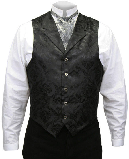 Frontier Classics "Reno" Old West Vest -Black - Style# 12-CM753BLK- Men's Old West Vests and Jackets | Spur Western Wear
