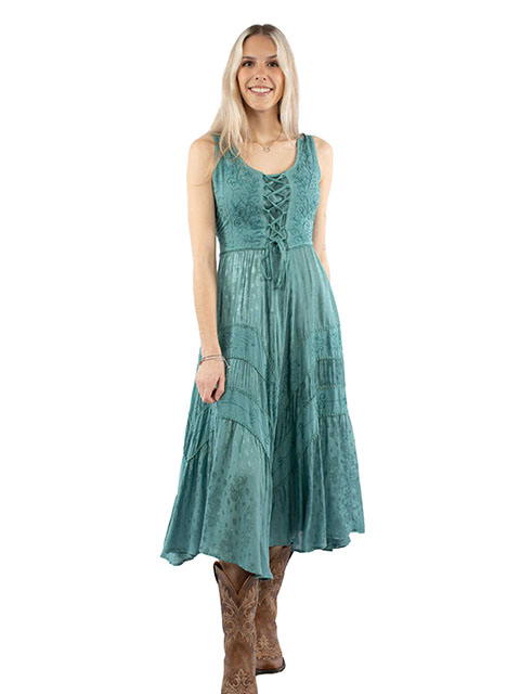 Scully Honey Creek Lace Front Dress - TEA - Ladies' Western Skirts And Dresses | Spur Western Wear
