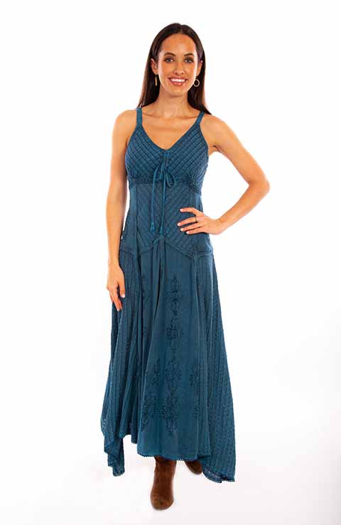 Scully Honey Creek Spaghetti Strap Dress - Electric Blue,- Ladies' Western Skirts And Dresses | Spur Western Wear