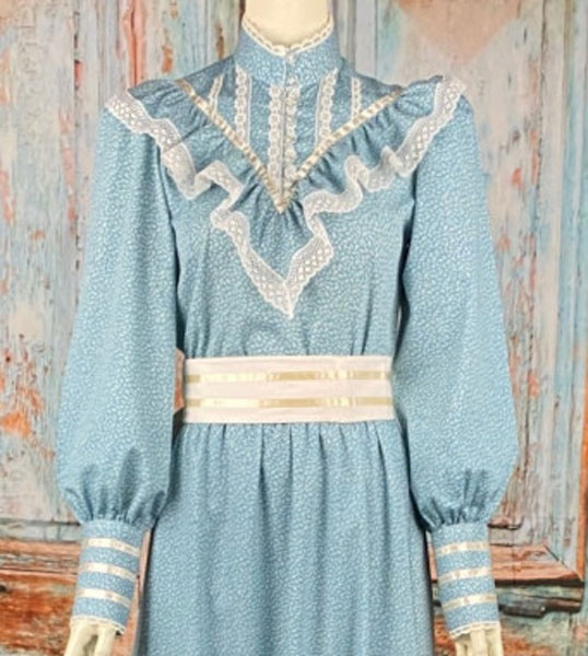 Frontier Classics Ruffled Blouse-Blue Rose -351,Ladies' Old West Blouses | Spur Western Wear